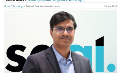 Our CEO, Vikraman Poduval, spoke to Riyadh Daily about Saal’s innovative AI and Big Data solutions.