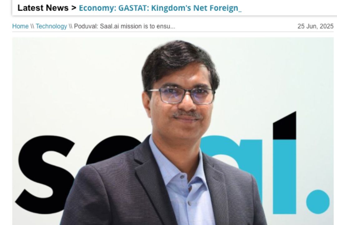Our CEO, Vikraman Poduval, spoke to Riyadh Daily about Saal’s innovative AI and Big Data solutions.